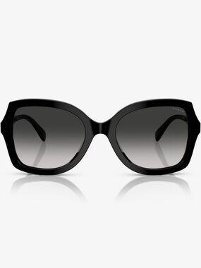 Coach Black Oversized Sunglasses with Gradient Gray Lenses